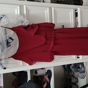 Ruffled cold shoulder dress